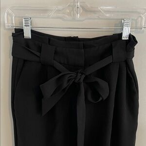 Express Paperbag Tie-Waist Trouser - Black (Size 00 Long)